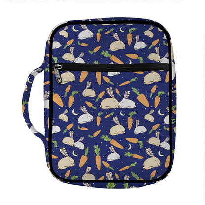 Carrot And Rabbit Pattern Print Front Pocket Bible Bag