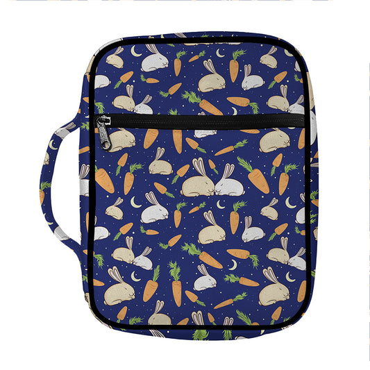 Carrot And Rabbit Pattern Print Front Pocket Bible Bag