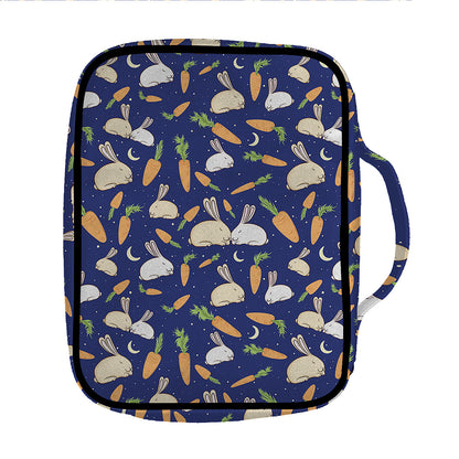 Carrot And Rabbit Pattern Print Front Pocket Bible Bag