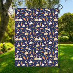 Carrot And Rabbit Pattern Print Garden Flag