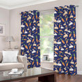 Carrot And Rabbit Pattern Print Grommet Curtains