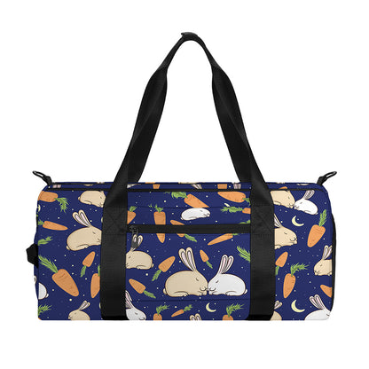 Carrot And Rabbit Pattern Print Gym Bag
