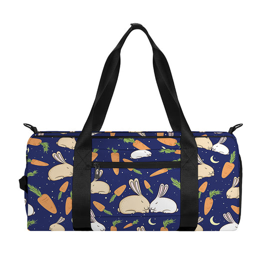 Carrot And Rabbit Pattern Print Gym Bag