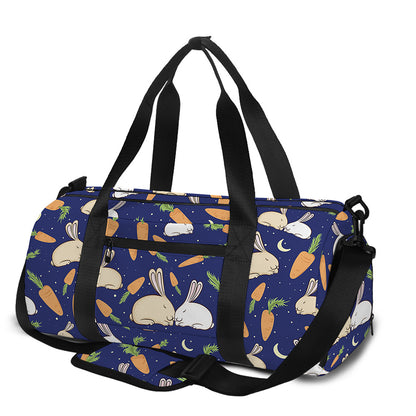 Carrot And Rabbit Pattern Print Gym Bag
