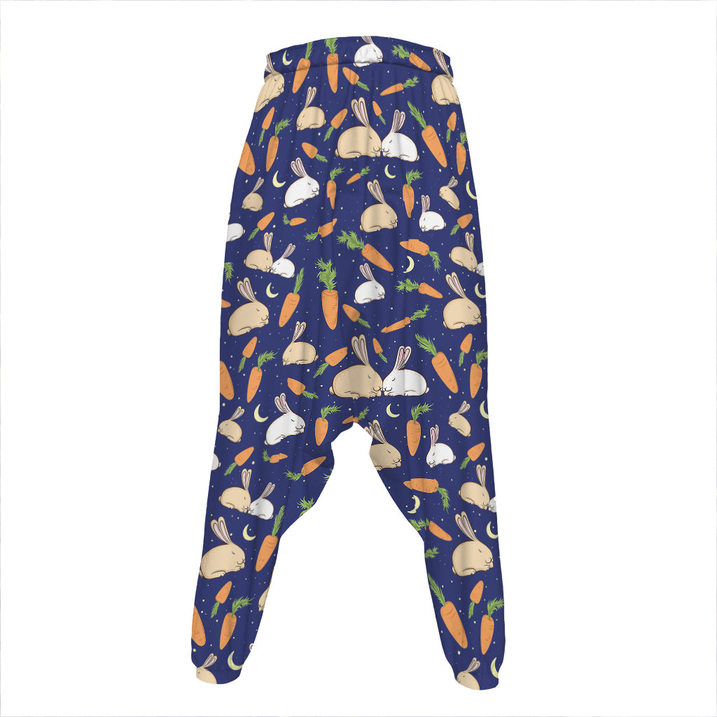 Carrot And Rabbit Pattern Print Hammer Pants