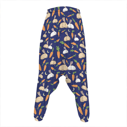Carrot And Rabbit Pattern Print Hammer Pants