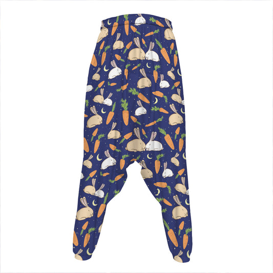 Carrot And Rabbit Pattern Print Hammer Pants