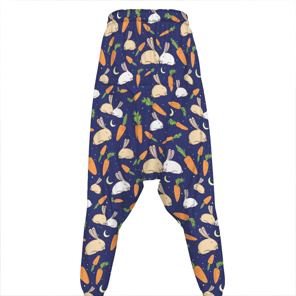 Carrot And Rabbit Pattern Print Hammer Pants
