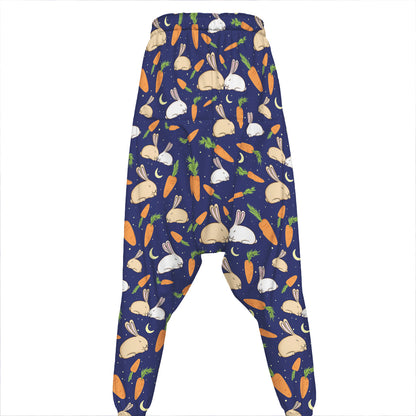 Carrot And Rabbit Pattern Print Hammer Pants