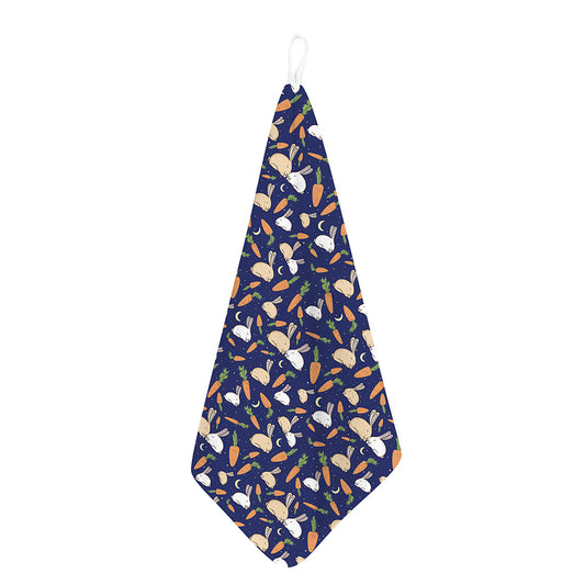 Carrot And Rabbit Pattern Print Hand Towel
