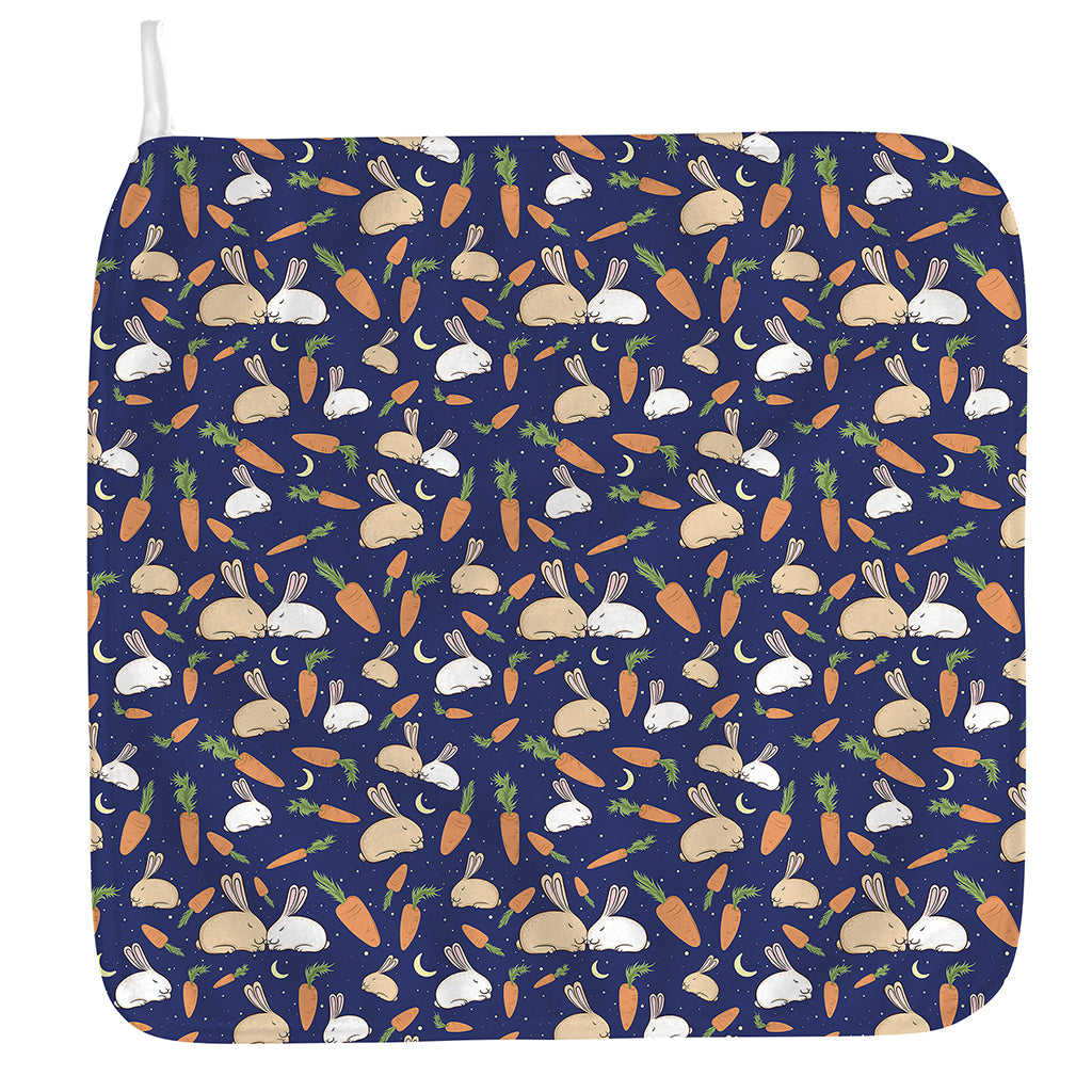 Carrot And Rabbit Pattern Print Hand Towel