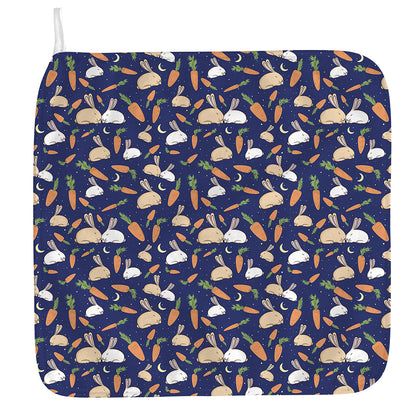 Carrot And Rabbit Pattern Print Hand Towel