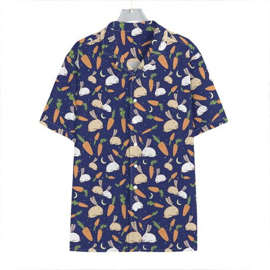Carrot And Rabbit Pattern Print Hawaiian Shirt