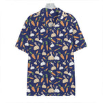 Carrot And Rabbit Pattern Print Hawaiian Shirt