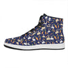 Carrot And Rabbit Pattern Print High Top Leather Sneakers