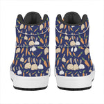 Carrot And Rabbit Pattern Print High Top Leather Sneakers