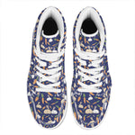 Carrot And Rabbit Pattern Print High Top Leather Sneakers