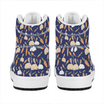 Carrot And Rabbit Pattern Print High Top Leather Sneakers