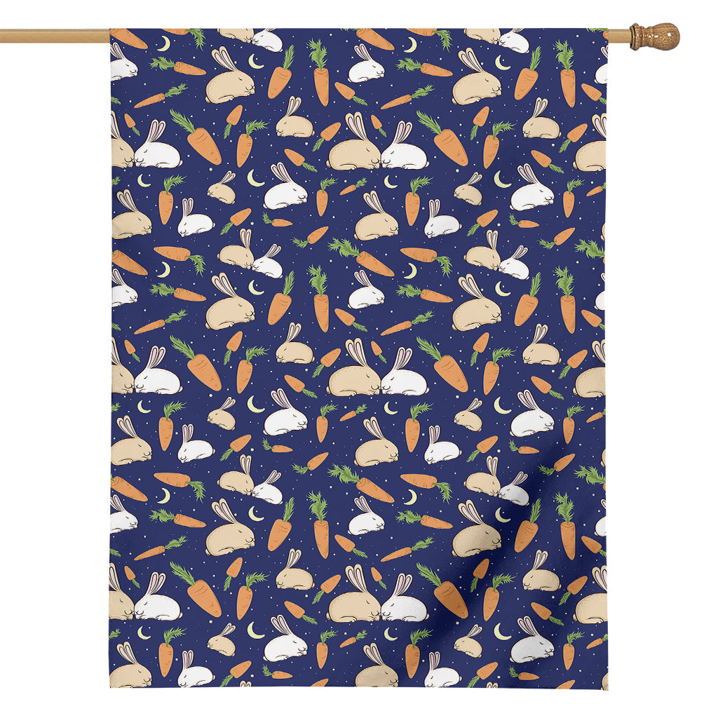 Carrot And Rabbit Pattern Print House Flag