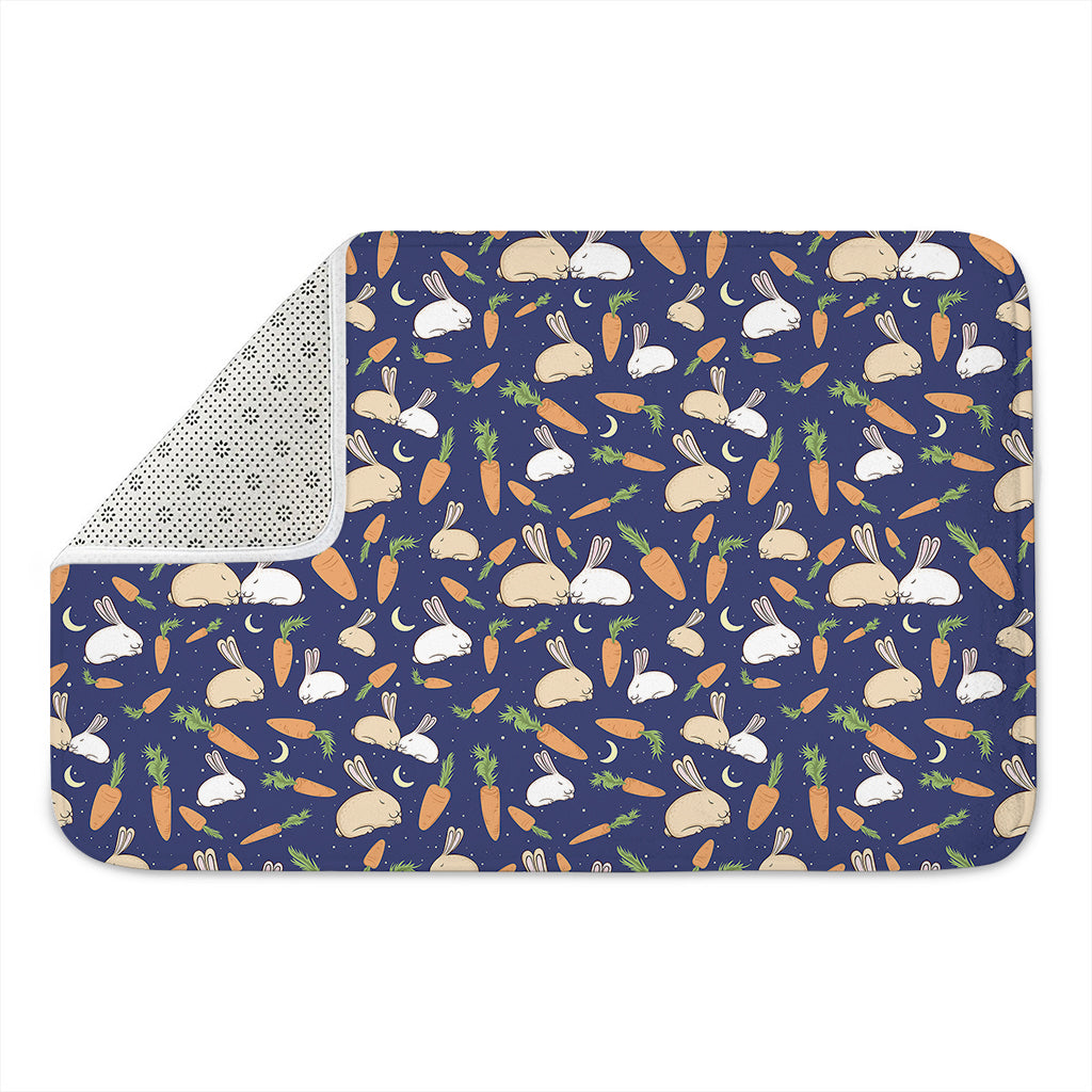 Carrot And Rabbit Pattern Print Indoor Door Mat