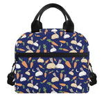 Carrot And Rabbit Pattern Print Insulated Lunch Bag