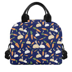 Carrot And Rabbit Pattern Print Insulated Lunch Bag