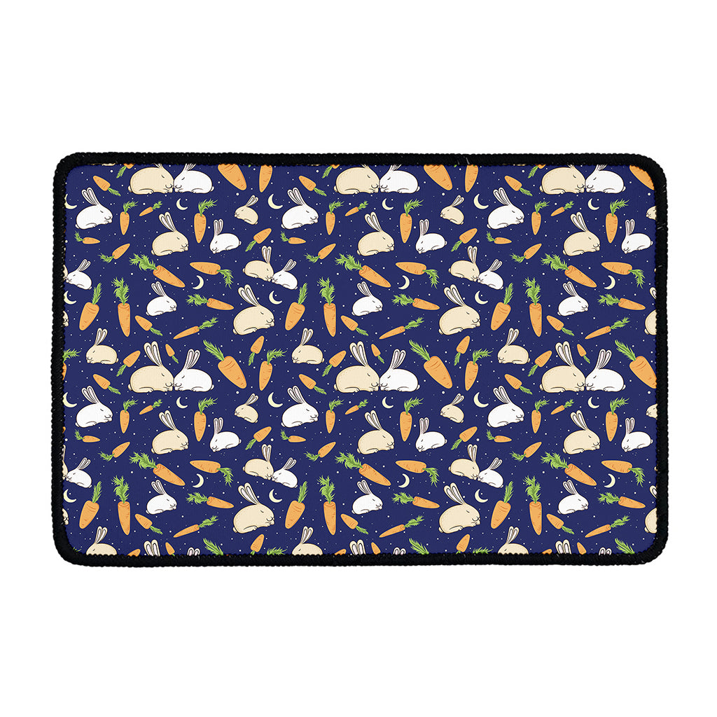 Carrot And Rabbit Pattern Print Kitchen Mat