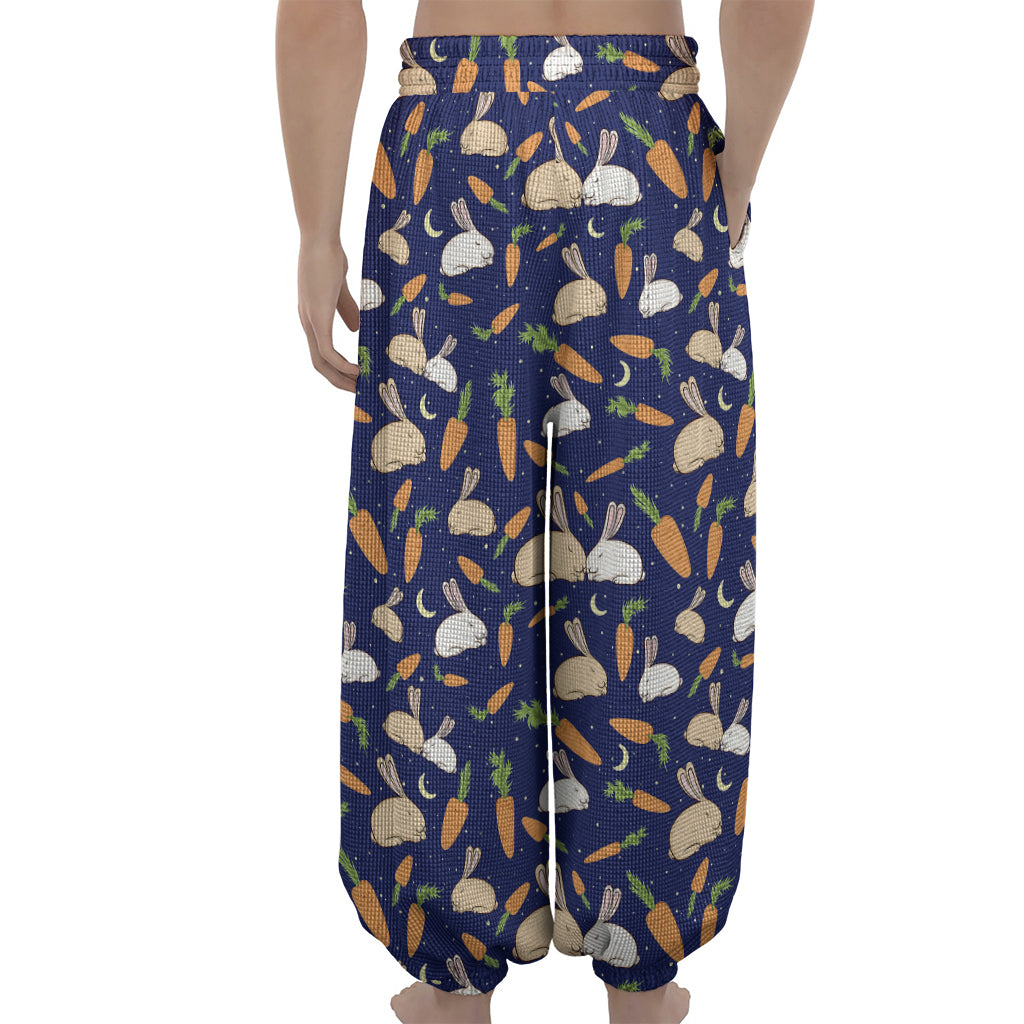 Carrot And Rabbit Pattern Print Lantern Pants