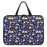 Carrot And Rabbit Pattern Print Laptop Sleeve With Handle