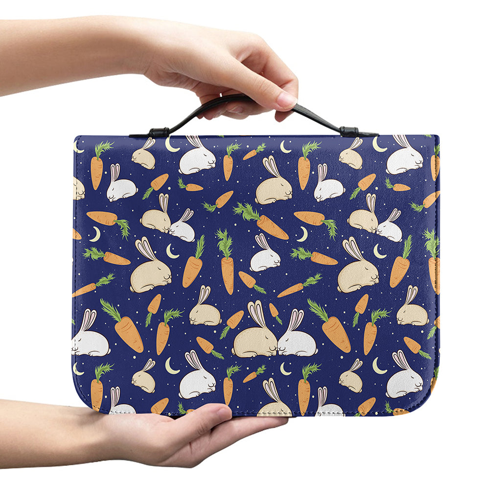 Carrot And Rabbit Pattern Print Leather Bible Cover