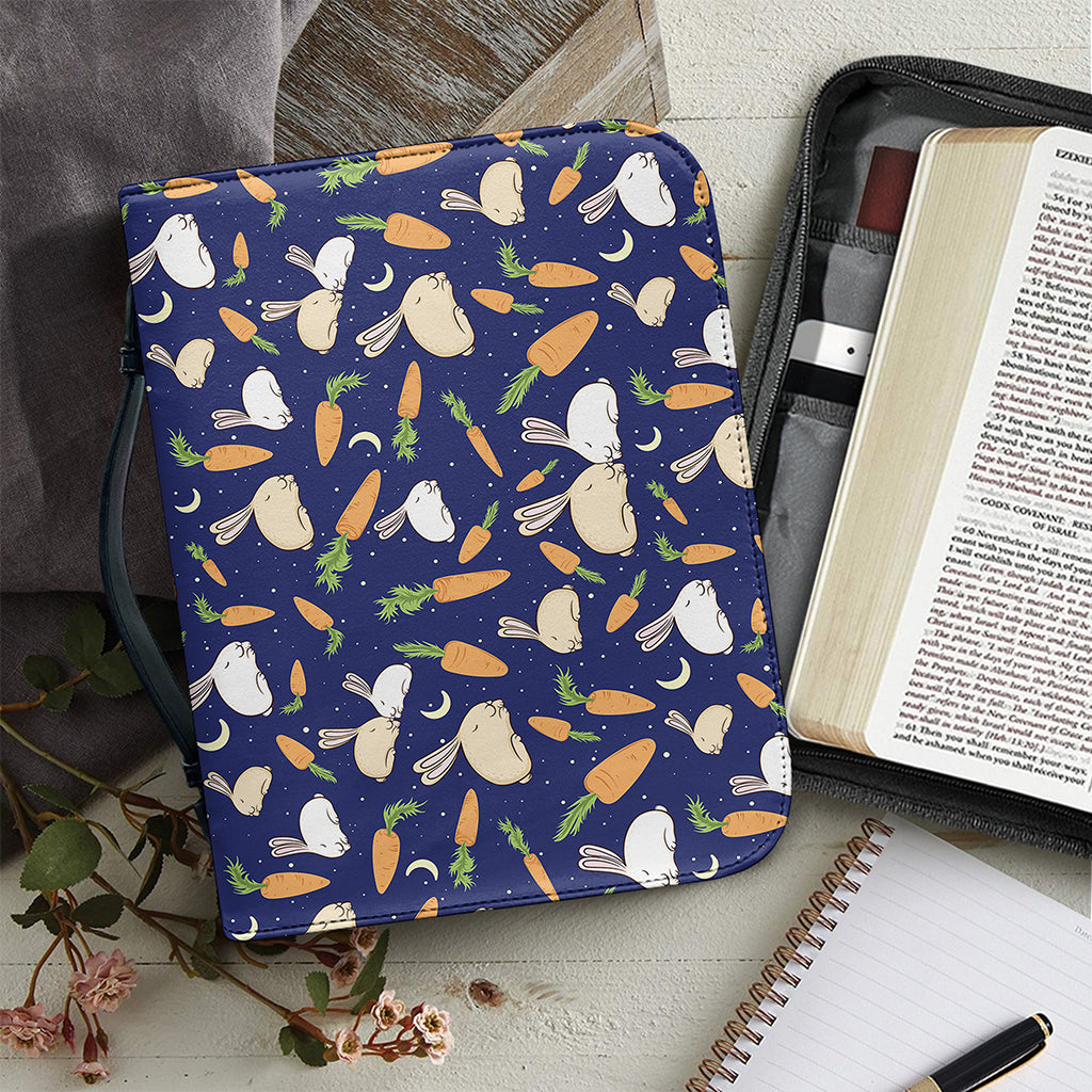 Carrot And Rabbit Pattern Print Leather Bible Cover