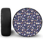 Carrot And Rabbit Pattern Print Leather Spare Tire Cover