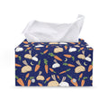 Carrot And Rabbit Pattern Print Leather Tissue Box Cover