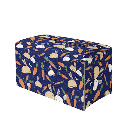 Carrot And Rabbit Pattern Print Leather Tissue Box Cover