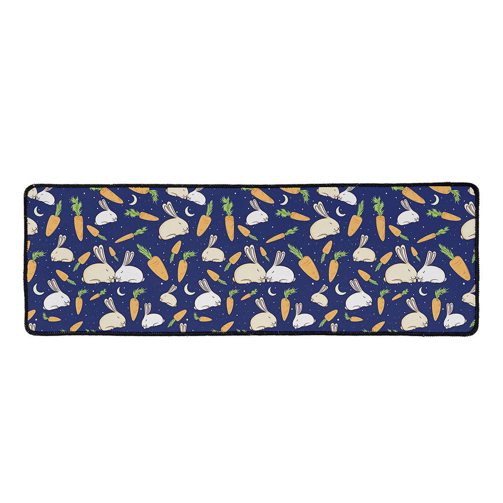 Carrot And Rabbit Pattern Print Long Kitchen Mat