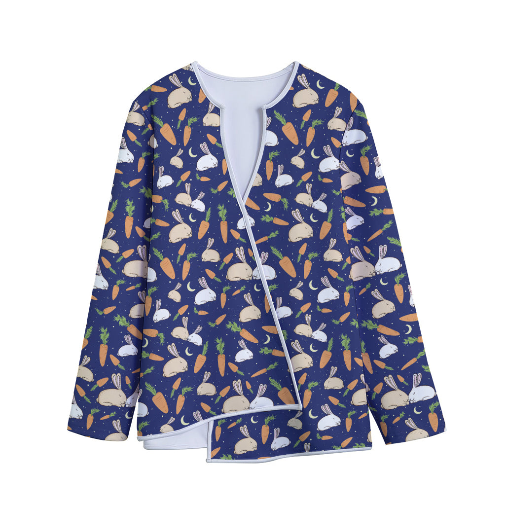 Carrot And Rabbit Pattern Print Long Sleeve Short Coat