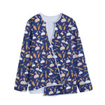 Carrot And Rabbit Pattern Print Long Sleeve Short Coat