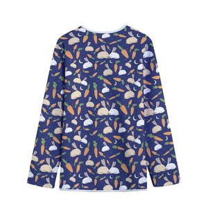 Carrot And Rabbit Pattern Print Long Sleeve Short Coat