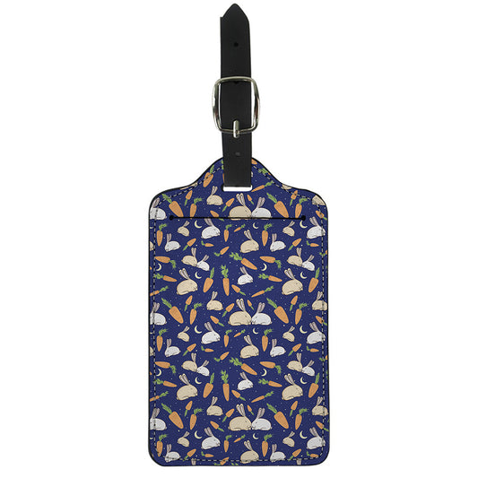 Carrot And Rabbit Pattern Print Luggage Tag