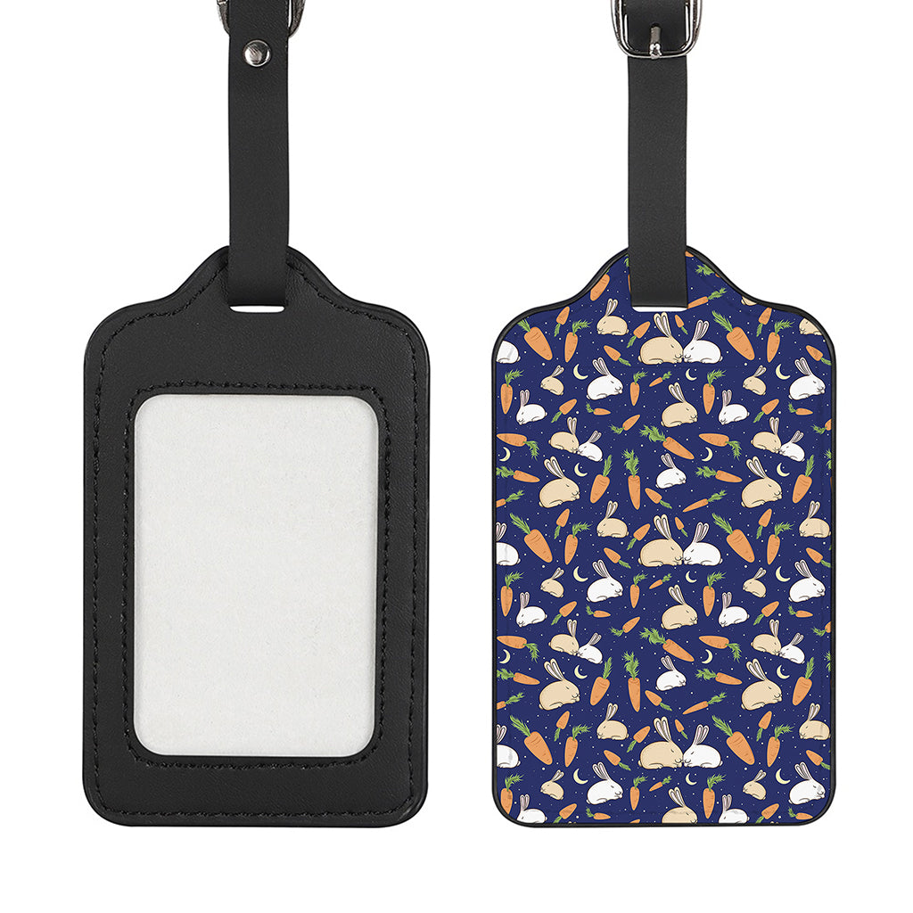 Carrot And Rabbit Pattern Print Luggage Tag