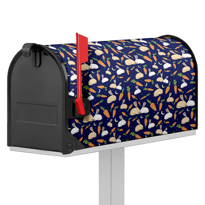 Carrot And Rabbit Pattern Print Mailbox Cover