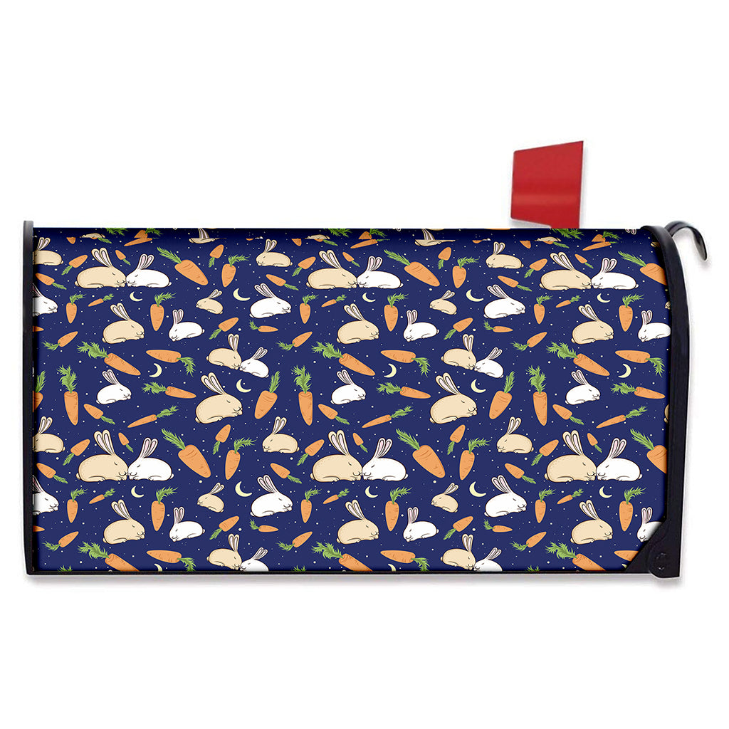 Carrot And Rabbit Pattern Print Mailbox Cover