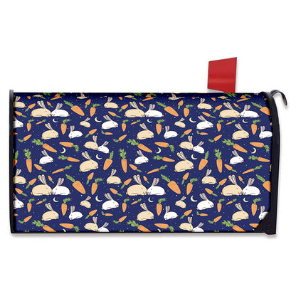 Carrot And Rabbit Pattern Print Mailbox Cover