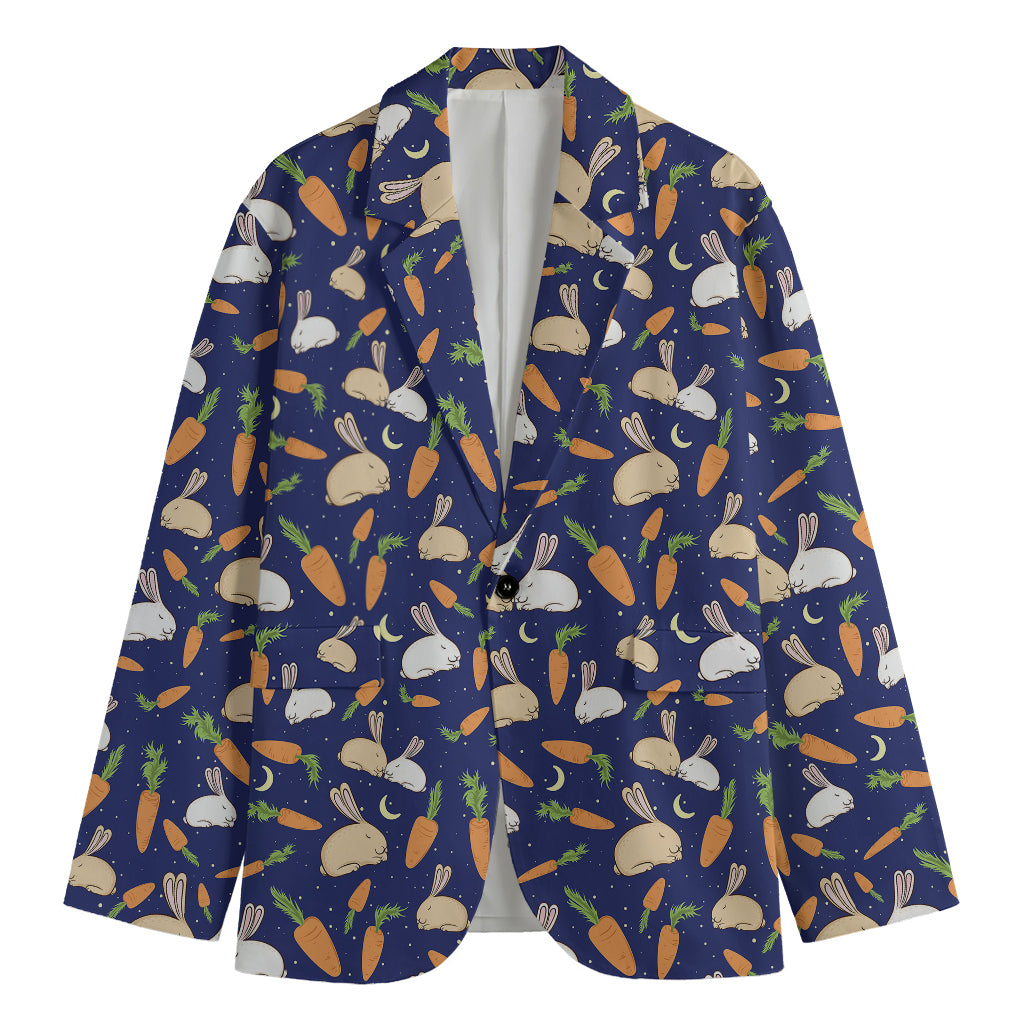 Carrot And Rabbit Pattern Print Men's Blazer