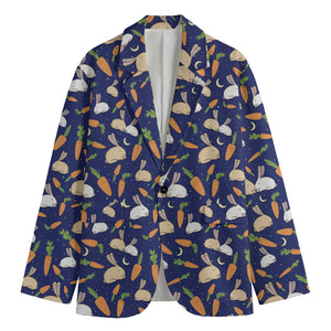 Carrot And Rabbit Pattern Print Men's Blazer