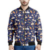 Carrot And Rabbit Pattern Print Men's Bomber Jacket