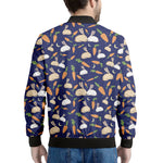 Carrot And Rabbit Pattern Print Men's Bomber Jacket