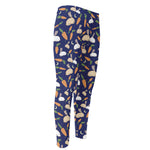 Carrot And Rabbit Pattern Print Men's Compression Pants