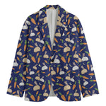 Carrot And Rabbit Pattern Print Men's Cotton Blazer