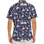 Carrot And Rabbit Pattern Print Men's Deep V-Neck Shirt